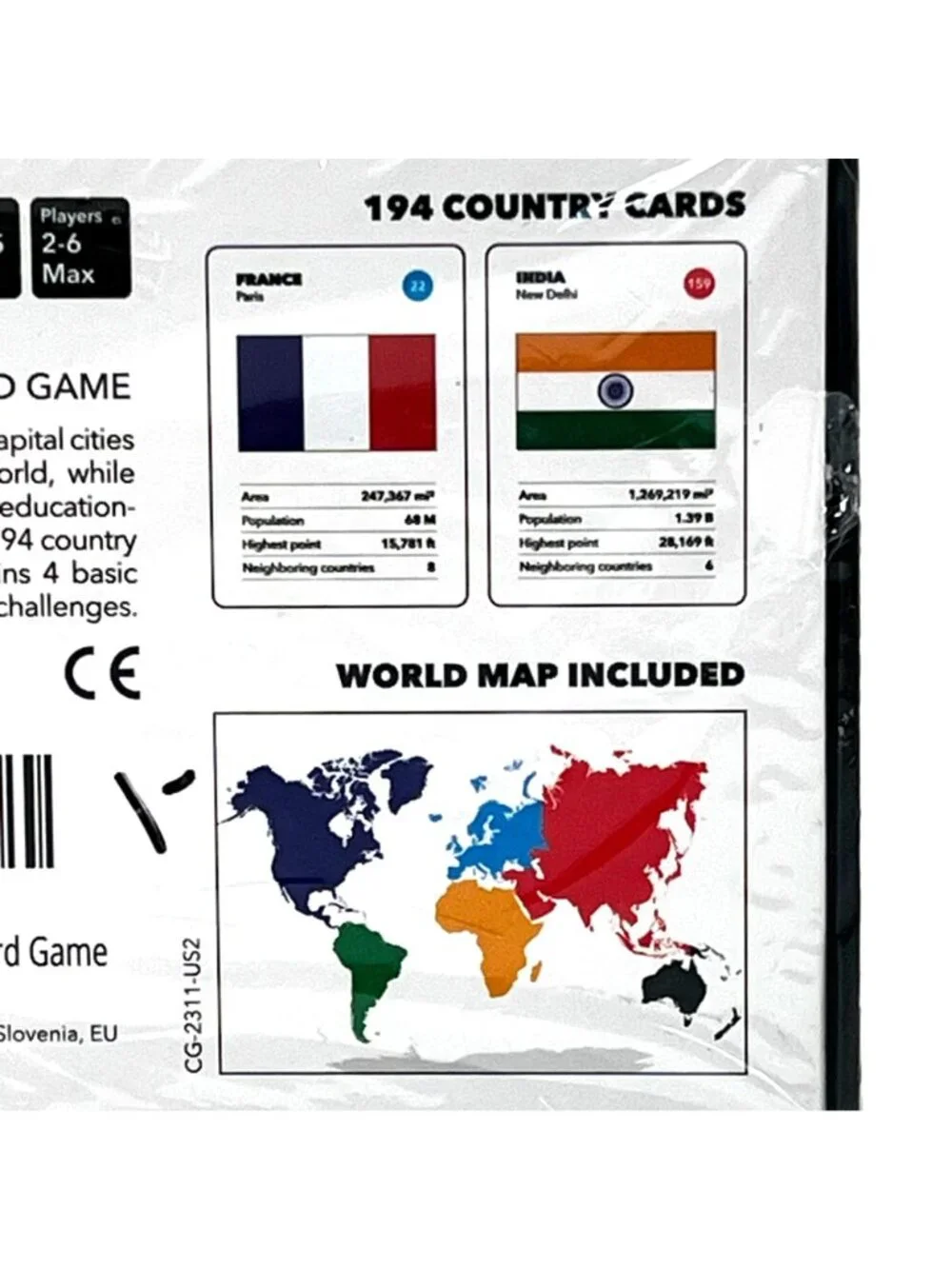 The World Game Ultimate Geography Game 194 Country Cards World Map Educational